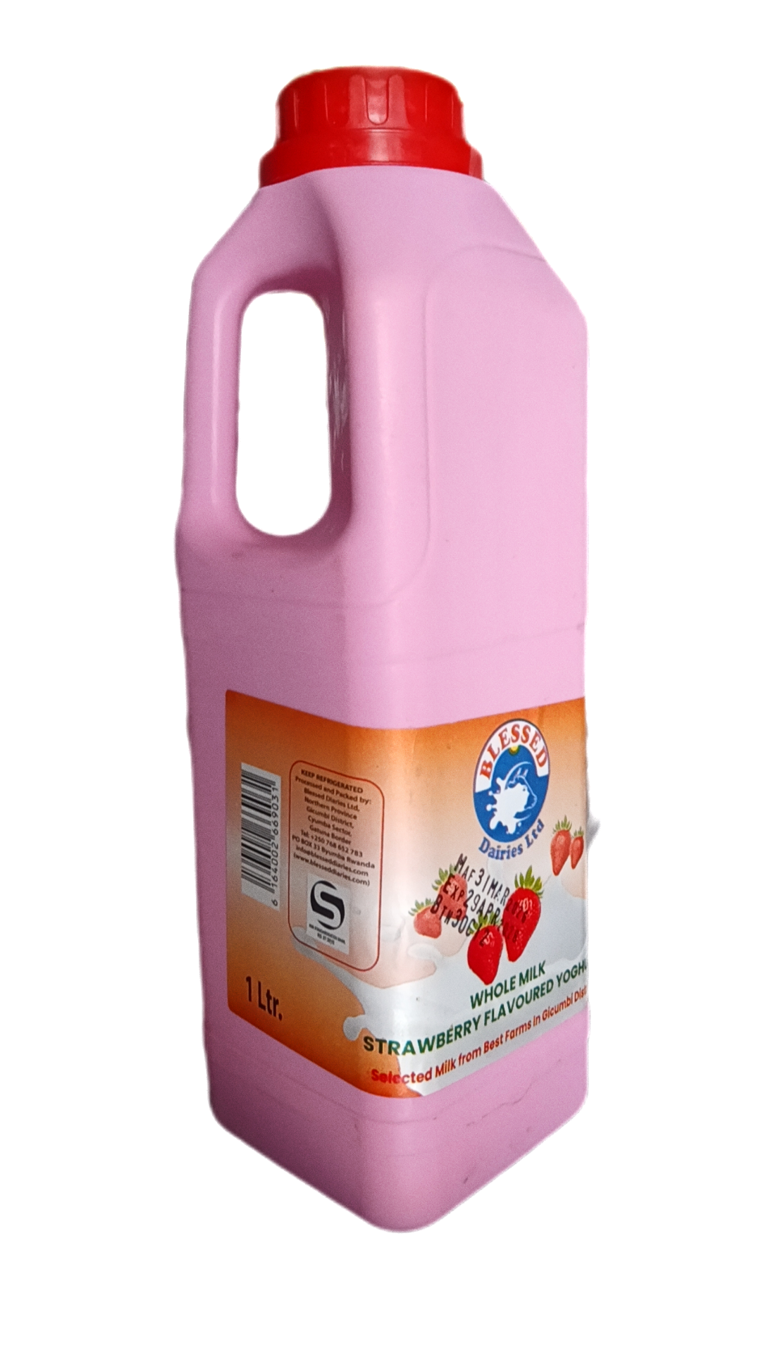 Strawberry yoghurt 1l  whole milk